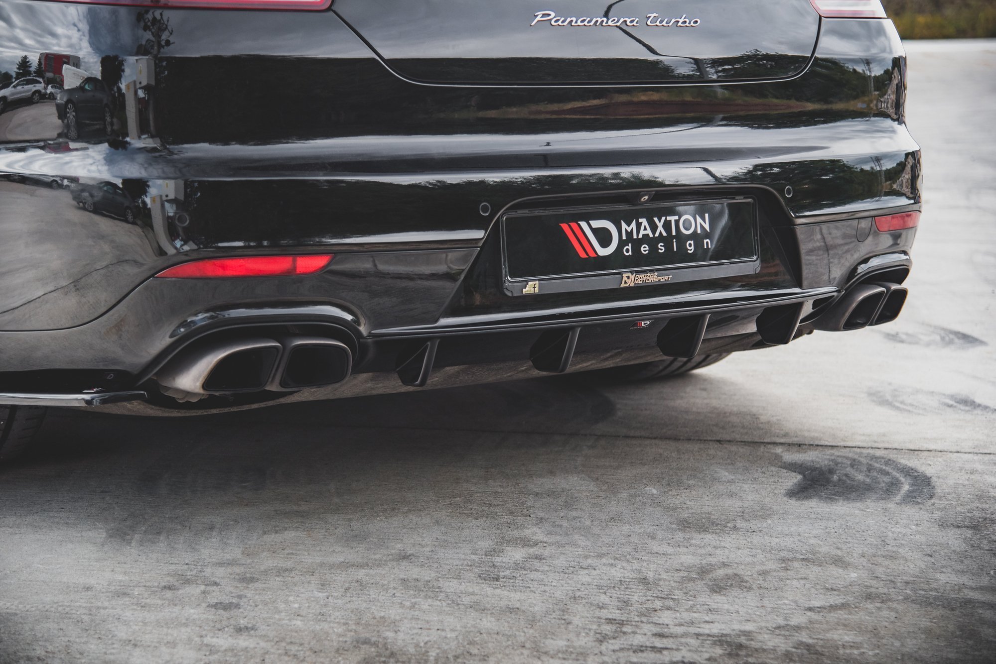 Street+ Heck Ansatz Diffusor passend für Porsche Panamera Turbo 970 FL schwarz Hochglanz