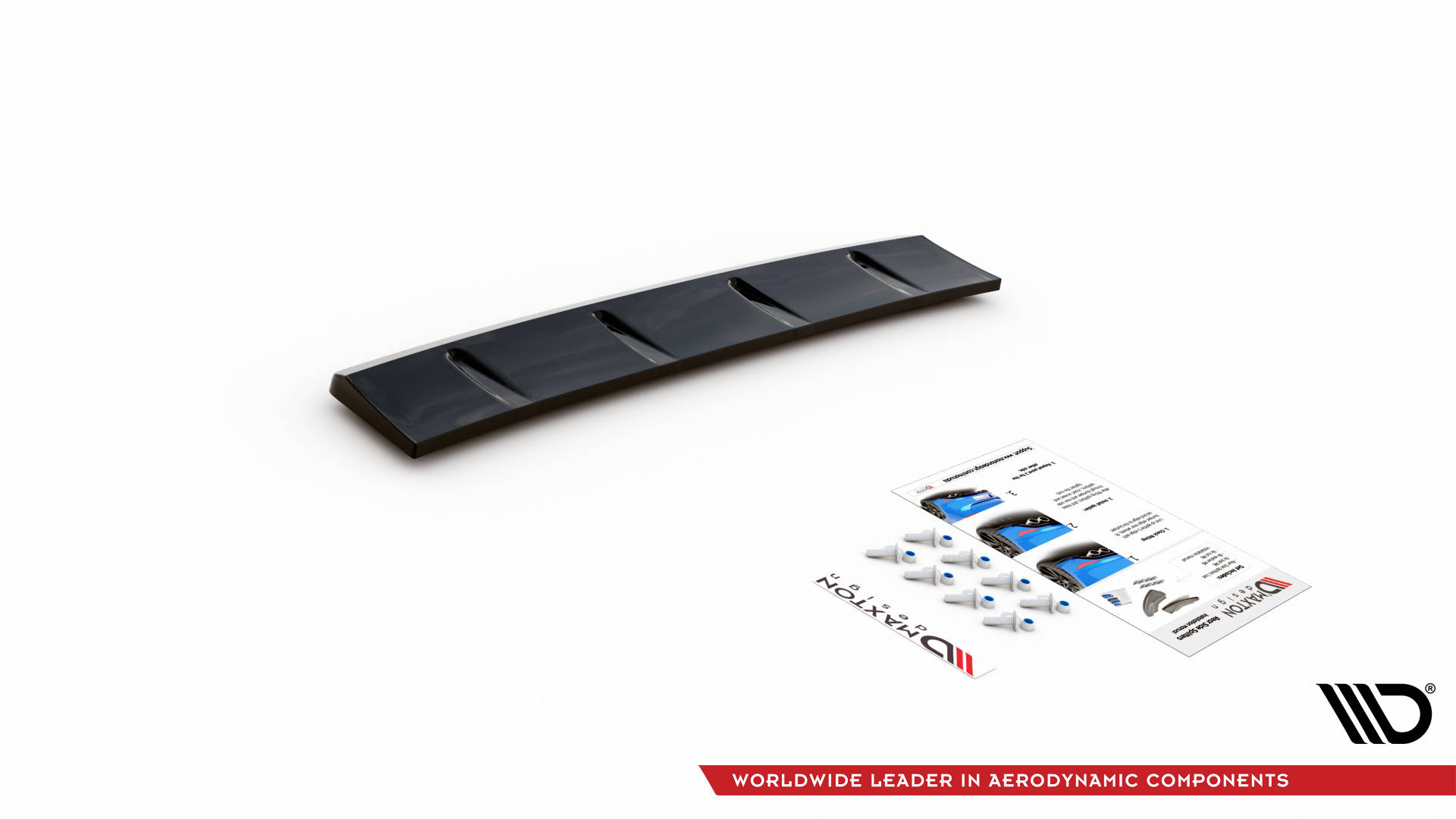 Street+ Mittlerer Diffusor Heck Ansatz passend für Hyundai I30 N Hatchback Mk3 FL schwarz Hochglanz