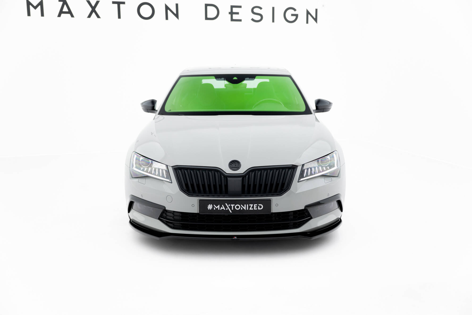 Street+ Spoilerlippe Front Ansatz V.2 passend für Skoda Superb Liftback / Combi Mk3 schwarz Hochglanz