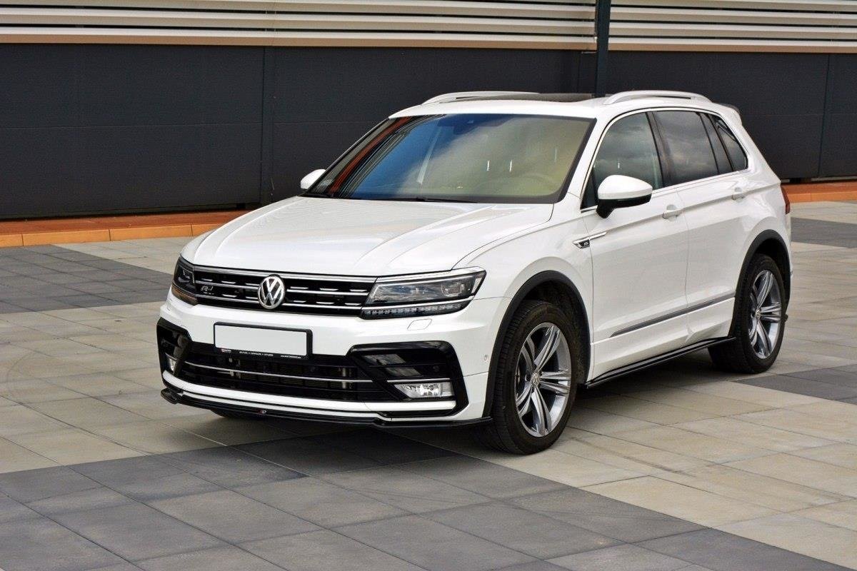 Front Ansatz für Vw Tiguan Mk2 R-Line schwarz Hochglanz
