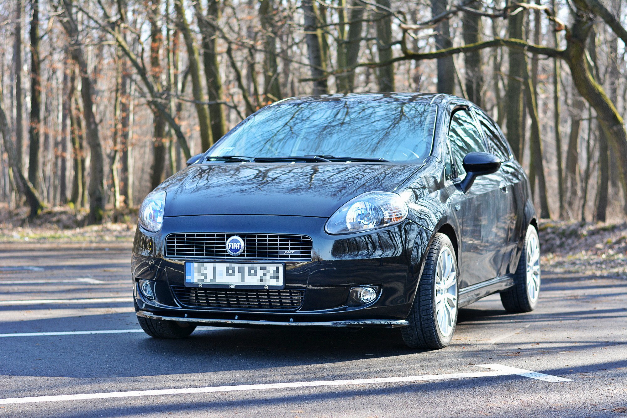 Street+ Spoilerlippe Front Ansatz passend für Fiat Grande Punto Standard schwarz Hochglanz