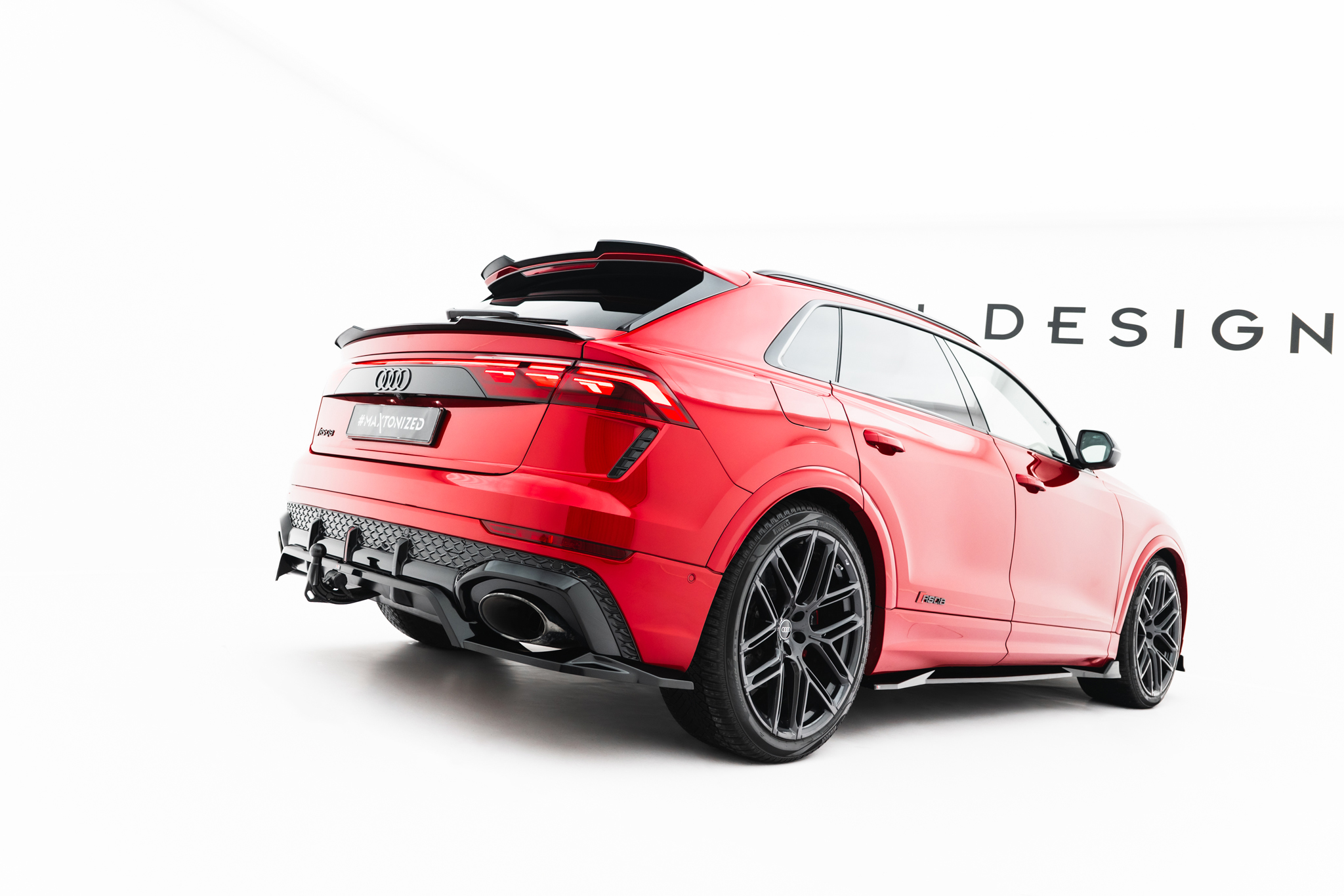 Street+ Mittlerer Diffusor RACE Heck Ansatz passend für Audi RSQ8 Mk1 FL schwarz Hochglanz