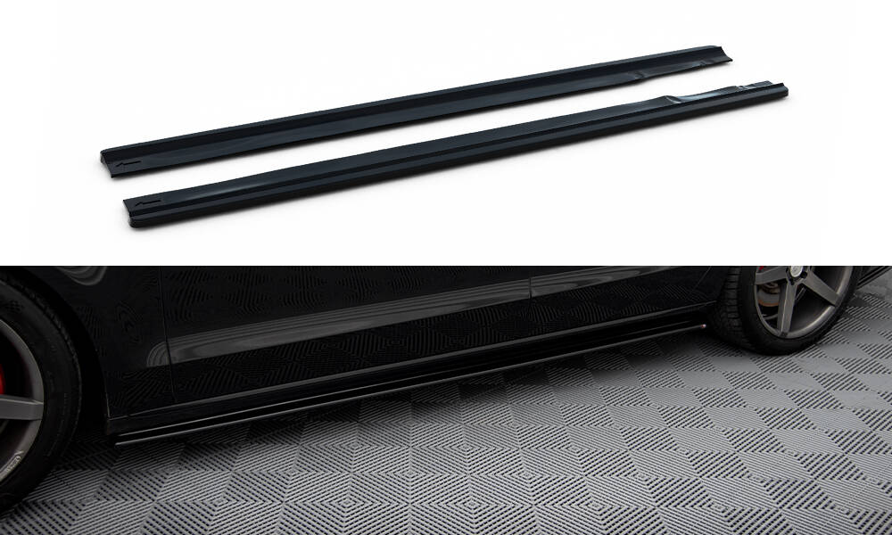 Seitenschweller Ansatz für Audi A8 D4 schwarz Hochglanz