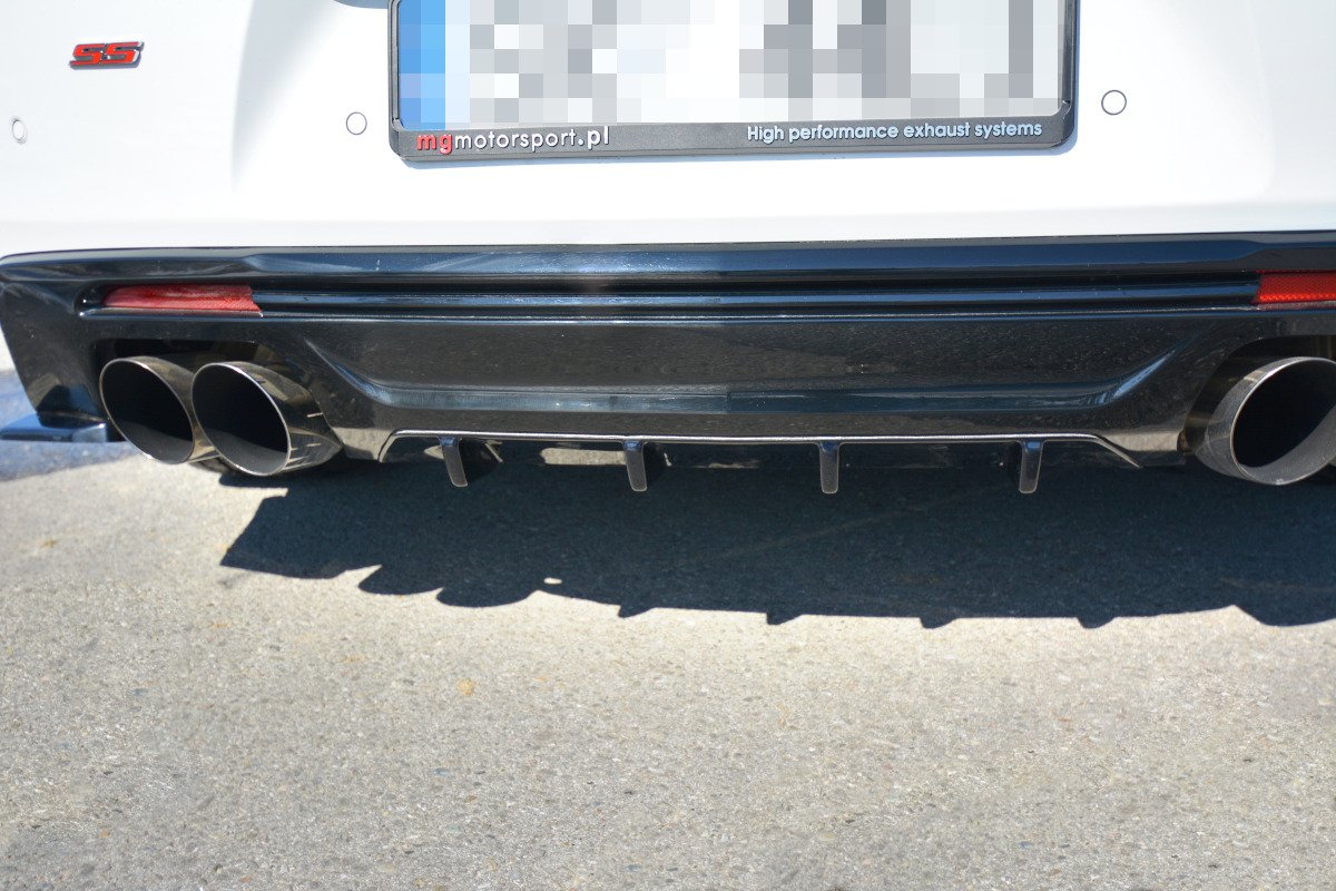Diffusor Heck Ansatz für Chevrolet Camaro Phase-I 2SS Coupe Mk6 schwarz Hochglanz