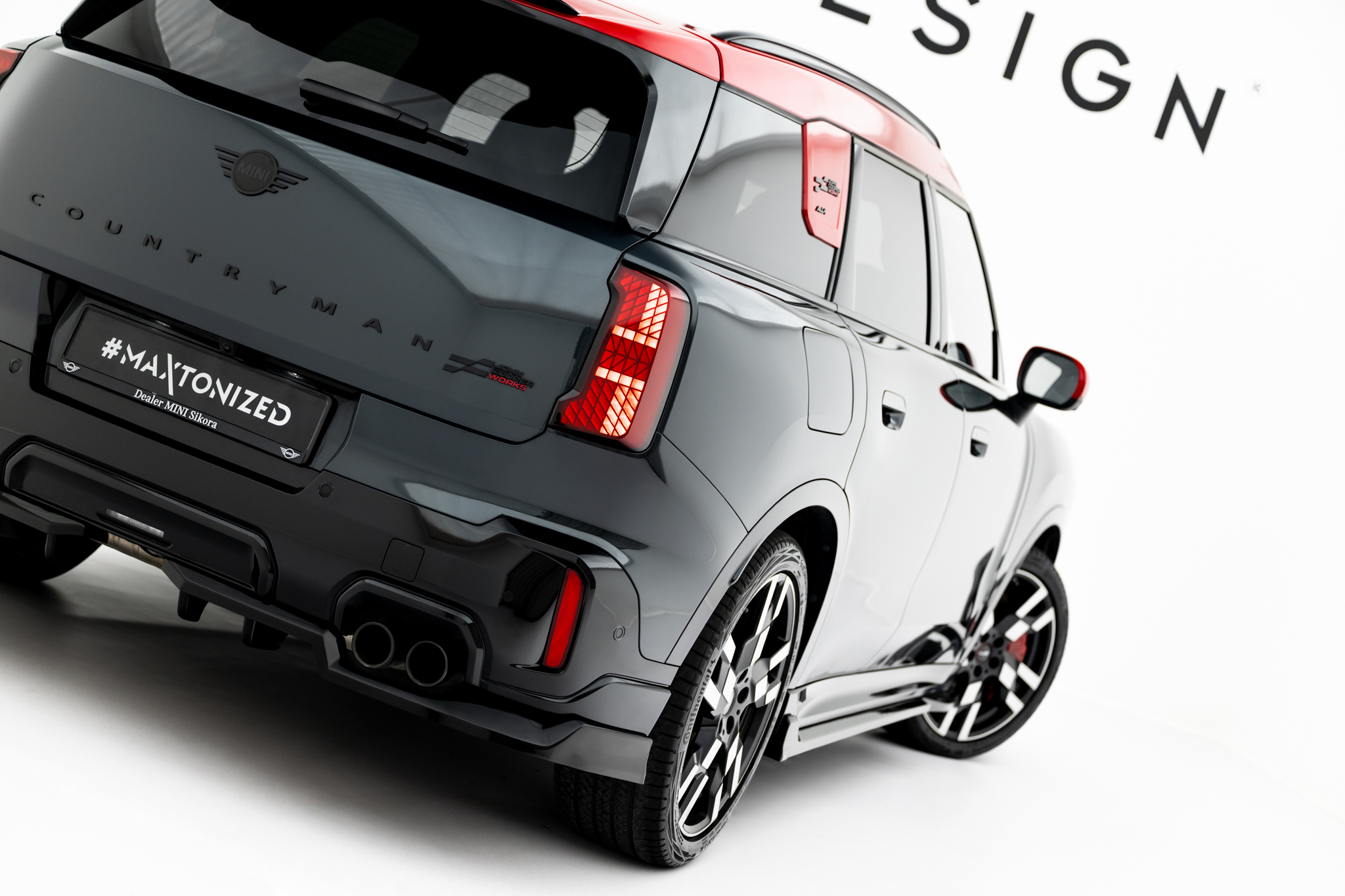 Street+ Mittlerer Diffusor RACE Heck Ansatz passend für Mini Countryman JCW U25 schwarz Hochglanz