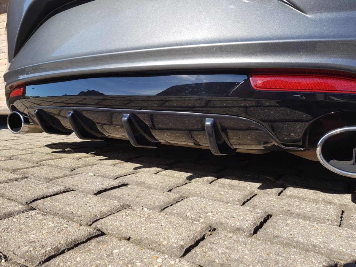 Diffusor Heck Ansatz für VW Scirocco R Mk3 Facelift schwarz Hochglanz