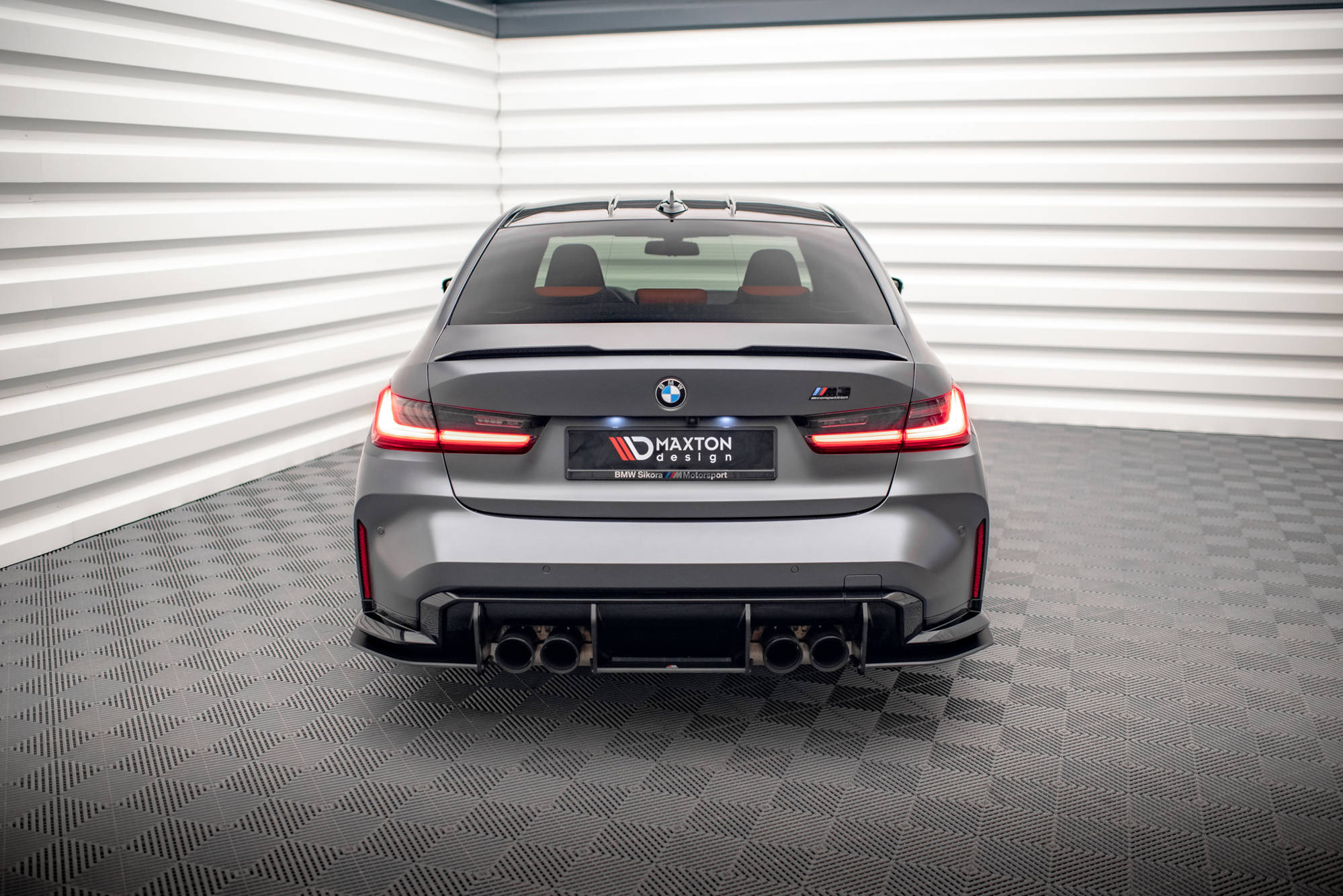 Street Pro Heckschürze Heck Ansatz Diffusor passend für BMW M3 G80 rot