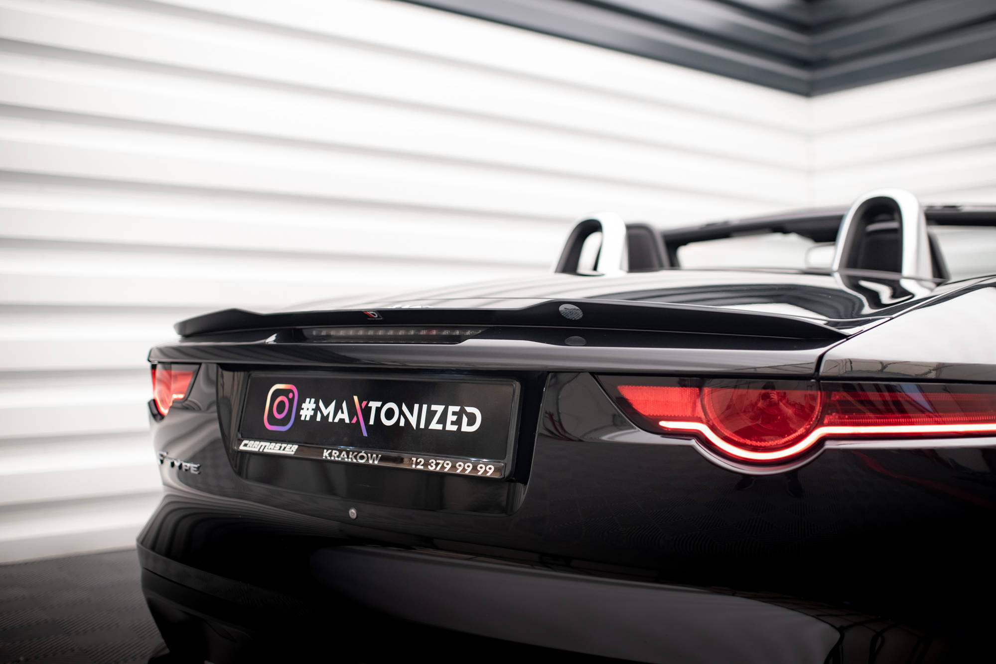 Heck Spoiler Aufsatz Abrisskante passend für Jaguar F-Type Mk1 FL schwarz Hochglanz