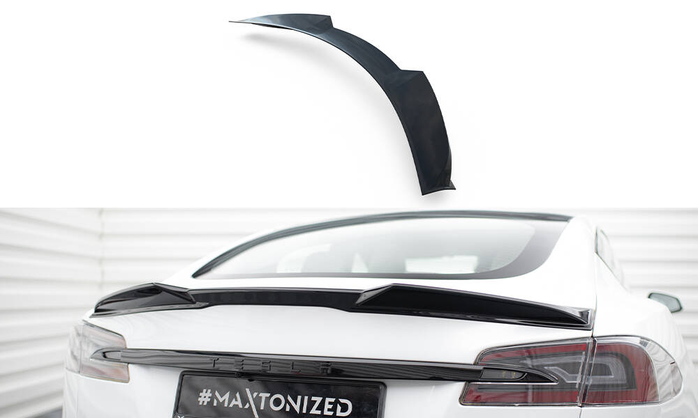 Heckspoiler 3D passend für Tesla Model S Plaid Mk1 FL schwarz Hochglanz