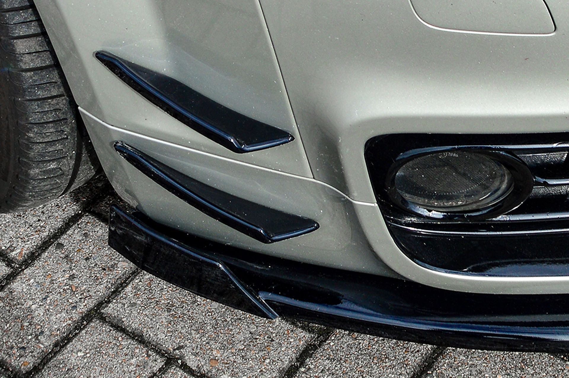 4.tlg. Spoilerflaps aus ABS für Audi TT 8J mit S-Line (Schwarz Matt)