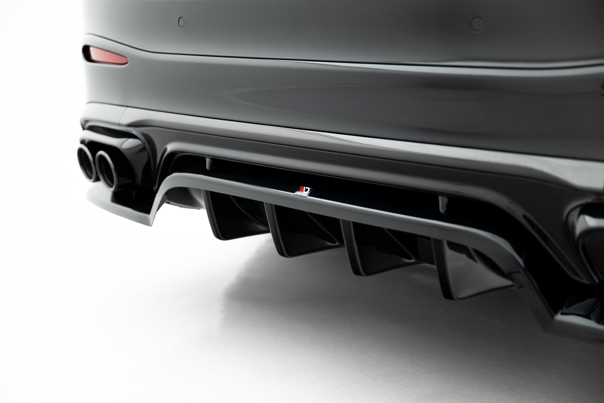 Street+ Mittlerer Diffusor RACE Heck Ansatz passend für Mercedes-AMG GLC 43 X254 schwarz Hochglanz