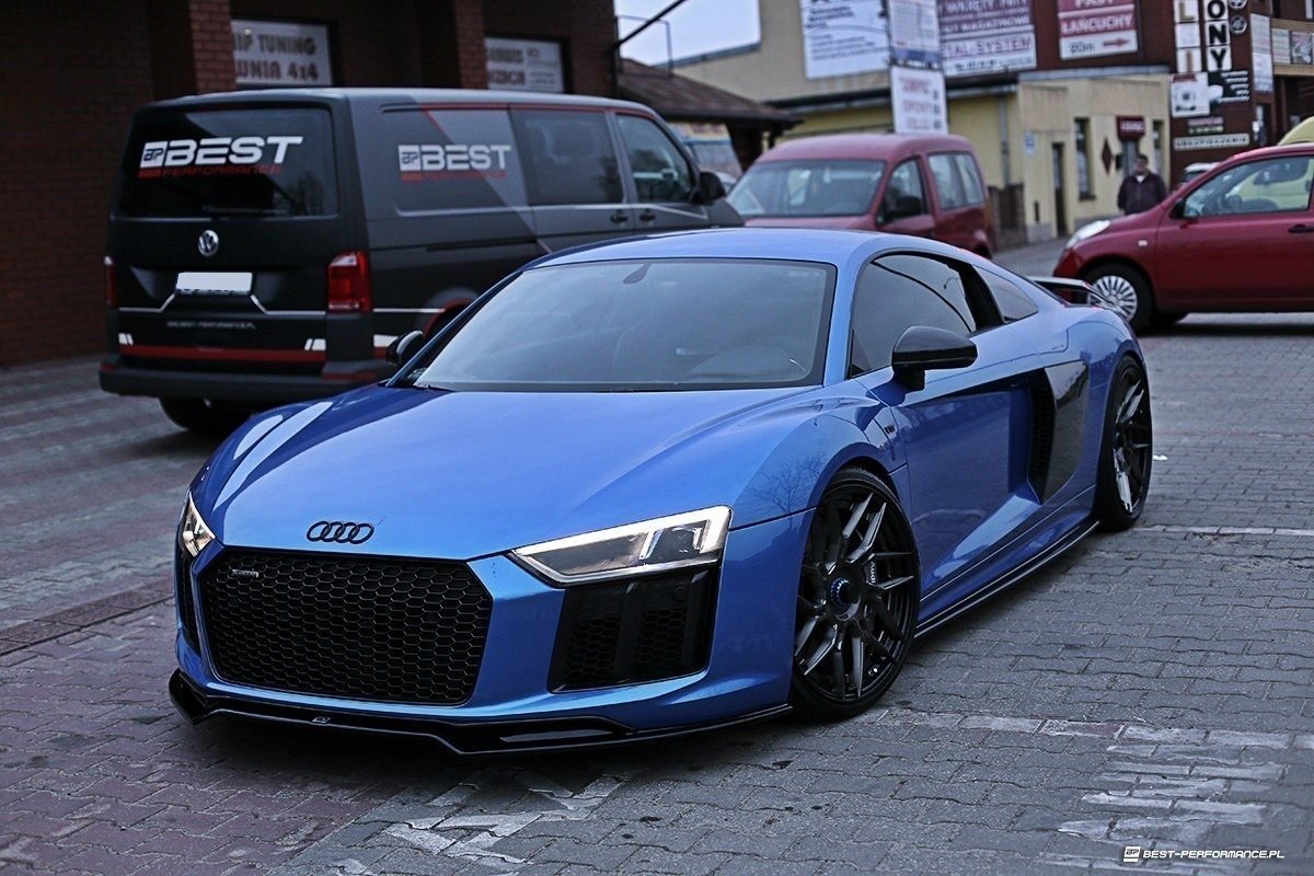 Street+ Spoilerlippe Front Ansatz V.2 passend für Audi R8 Mk.2 schwarz Hochglanz