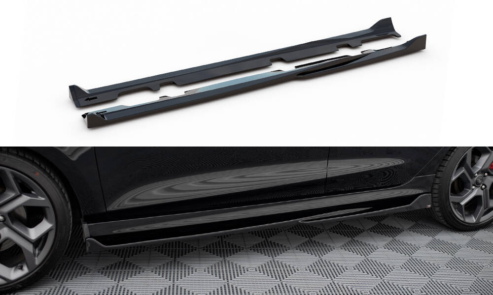 Seitenschweller Ansatz für V.4 Ford Fiesta Mk8 ST / ST-Line schwarz Hochglanz