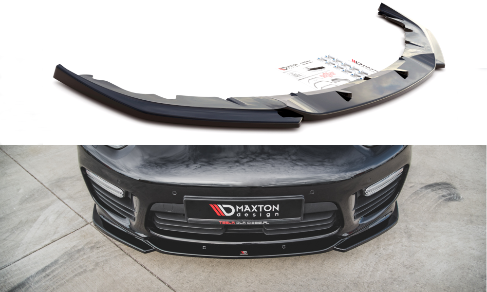 Street+ Spoilerlippe Front Ansatz V.2 passend für Porsche Panamera Turbo 970 FL schwarz Hochglanz