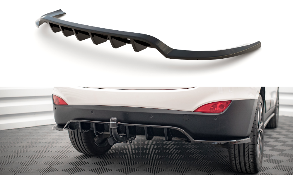 Street+ Mittlerer Diffusor RACE Heck Ansatz passend für Hyundai ix35 Mk1 schwarz Hochglanz