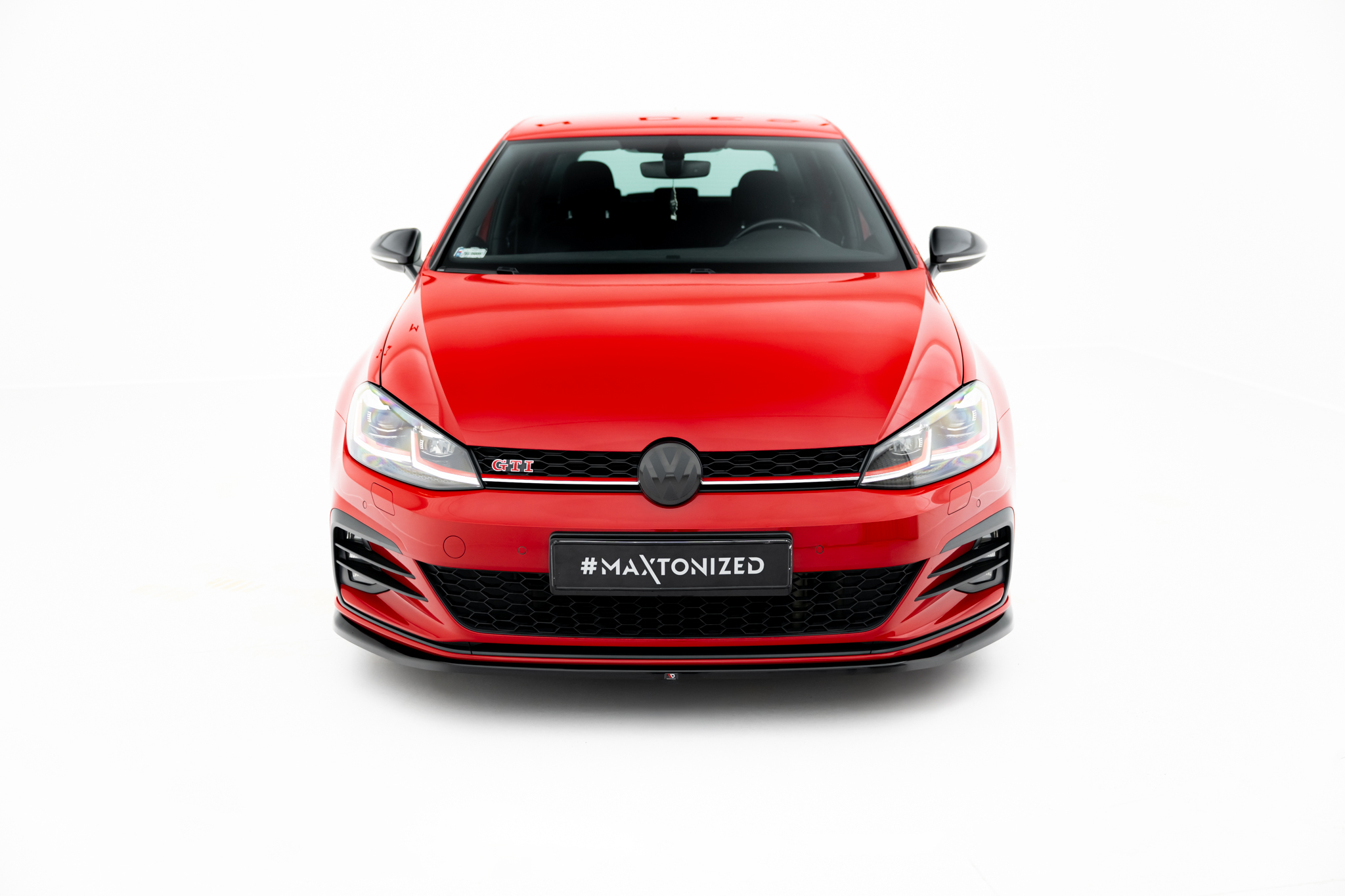 Street+ Spoilerlippe Front Ansatz V.4 passend für VW Golf GTI Mk7 FL schwarz Hochglanz