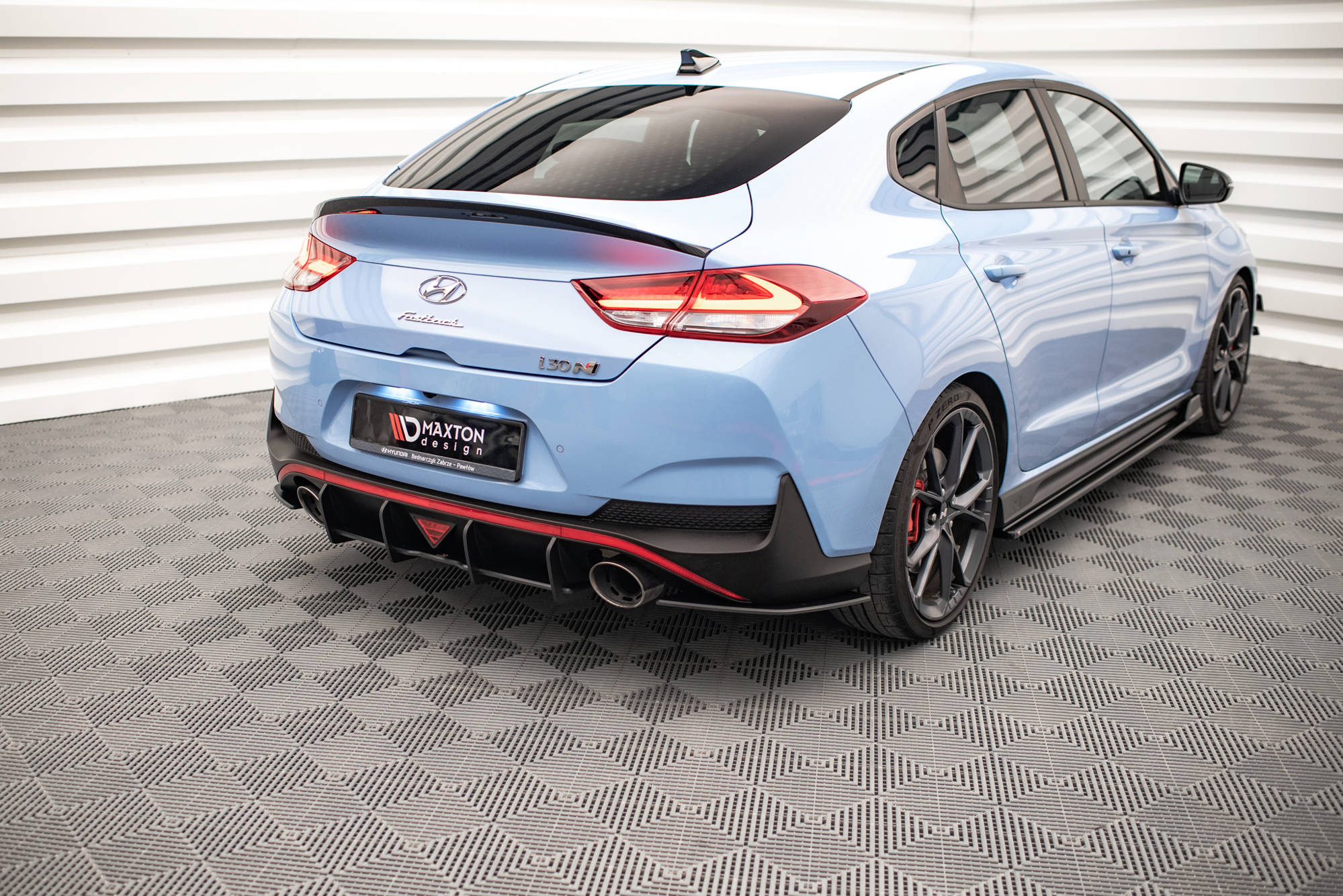Street Pro Heck Ansatz Flaps passend für Hyundai I30 N Fastback Mk3 rot