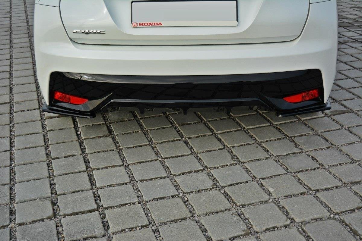 Heck Ansatz Flaps Diffusor für Honda Civic Mk9 Facelift schwarz matt