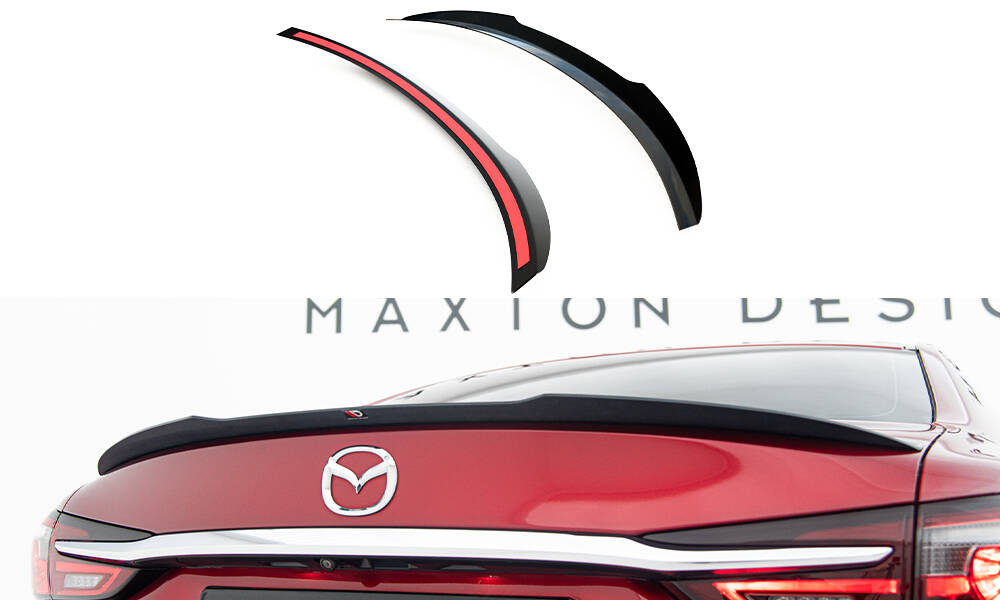 Spoiler CAP für Mazda 6 Limousine GJ Mk3 Facelift schwarz Hochglanz