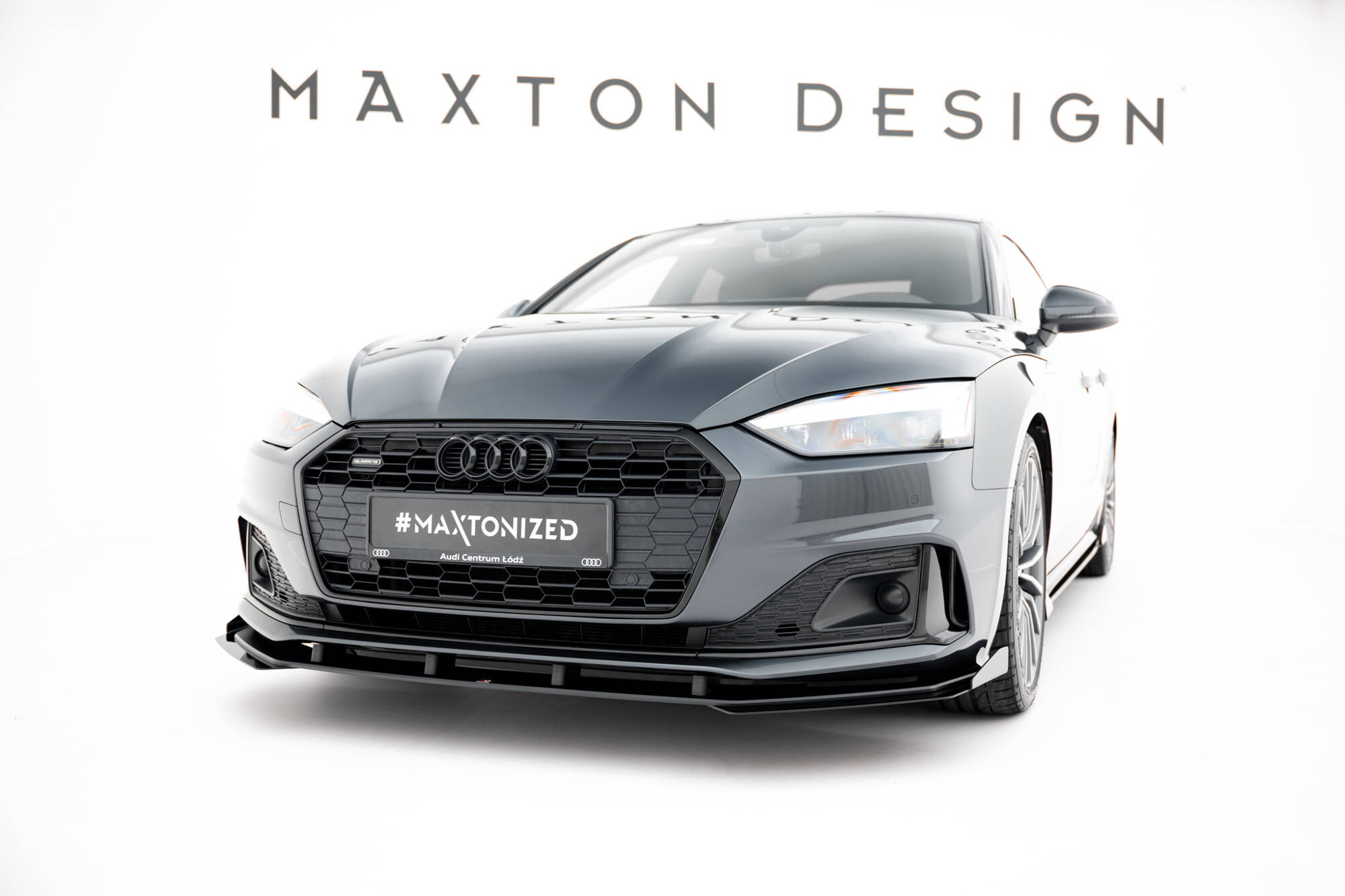 Street Pro Spoilerlippe Front Ansatz + Flaps passend für Audi A5 F5 FL rot+ Hochglanz Flaps
