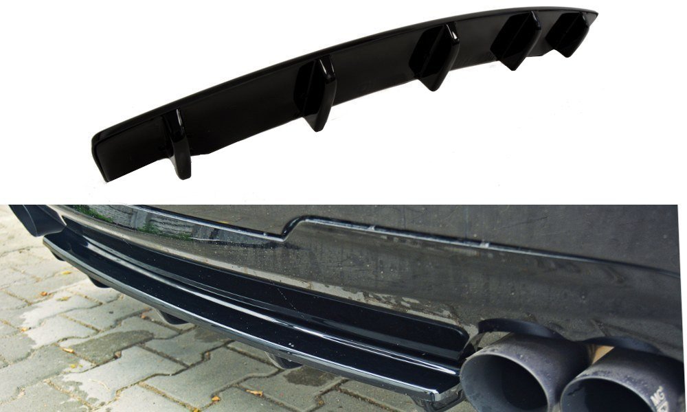 Heckansatz BMW 5er M-Paket Limousine/Touring F10/F11 mit zwei Doppel Endstücken schwarz Hochglanz