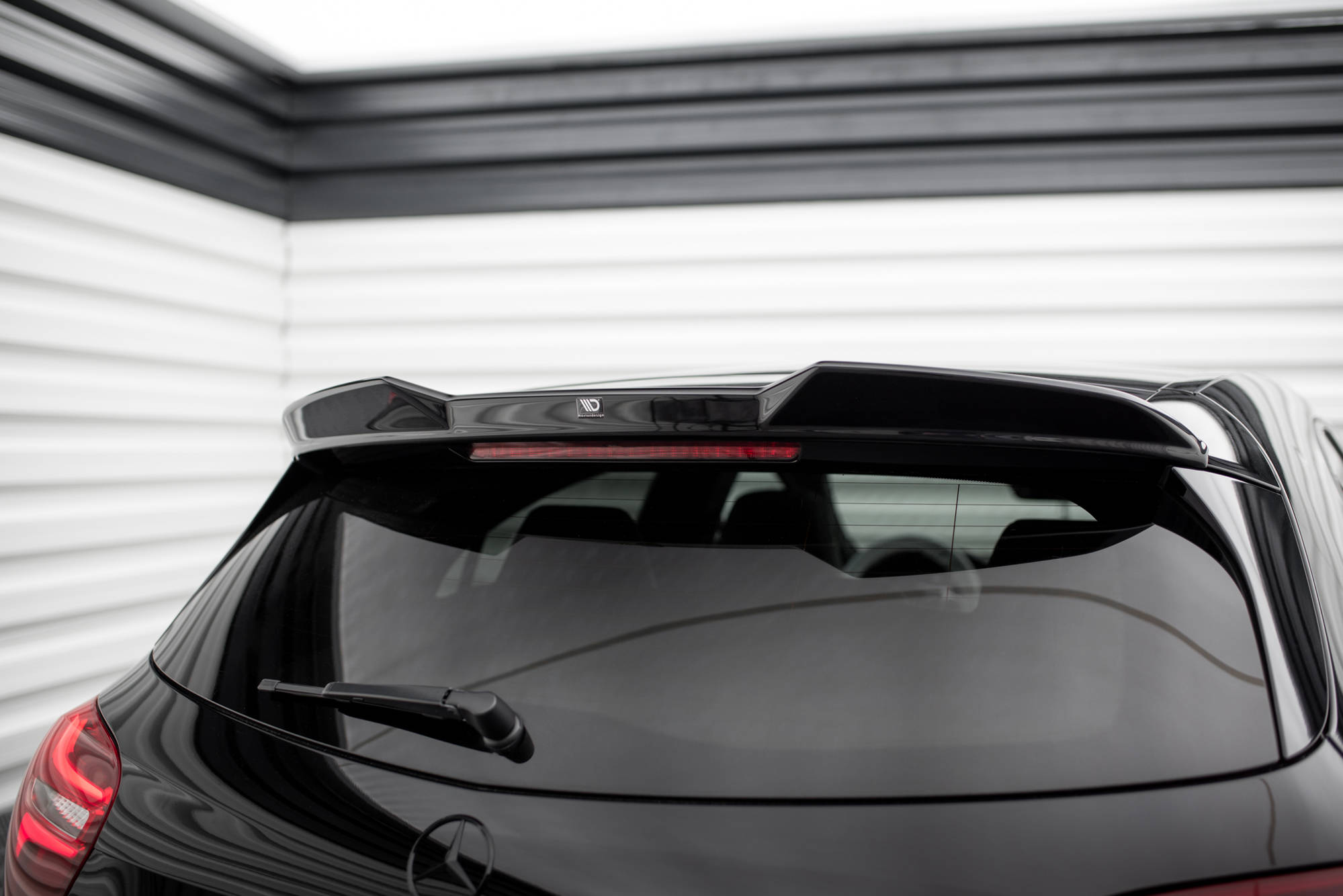 Heck Spoiler Aufsatz Abrisskante 3D passend für Mercedes A AMG-Line W176 FL schwarz Hochglanz