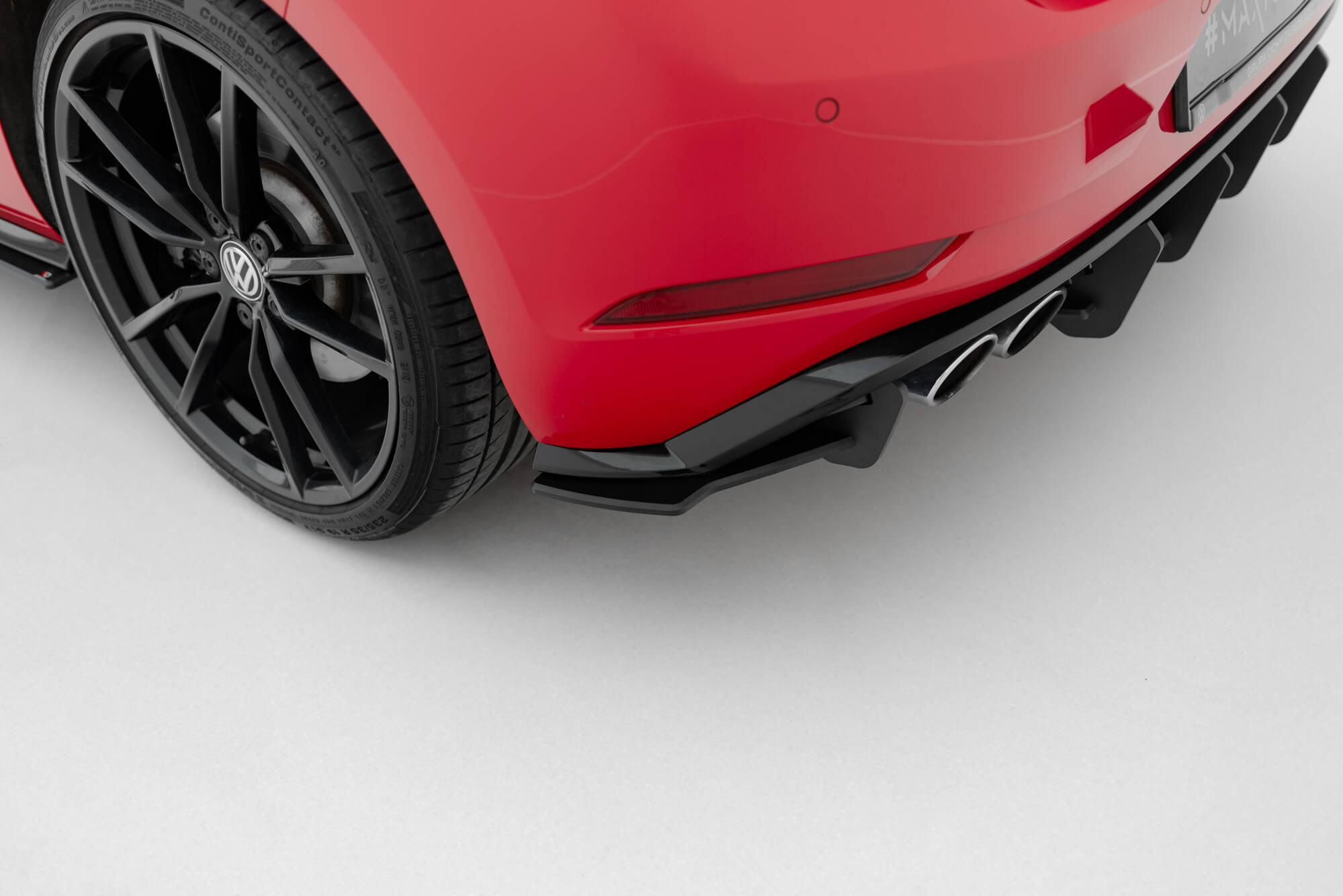 Street Pro Heck Ansatz Diffusor + Flaps passend für VW Golf 7 R FL rot