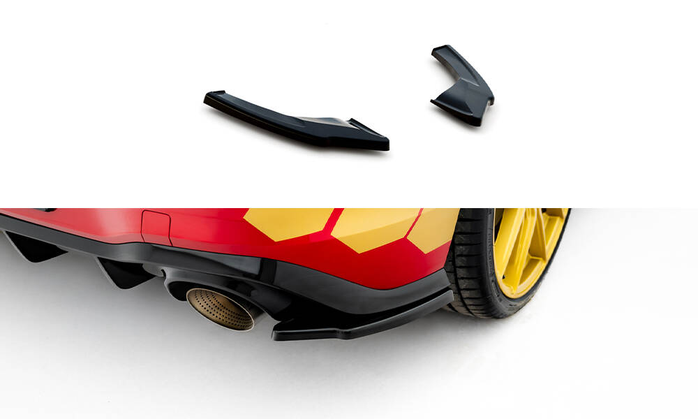 Street+ Heck Ansatz Flaps V.2 passend für VW Golf GTI Clubsport Mk8 FL schwarz Hochglanz