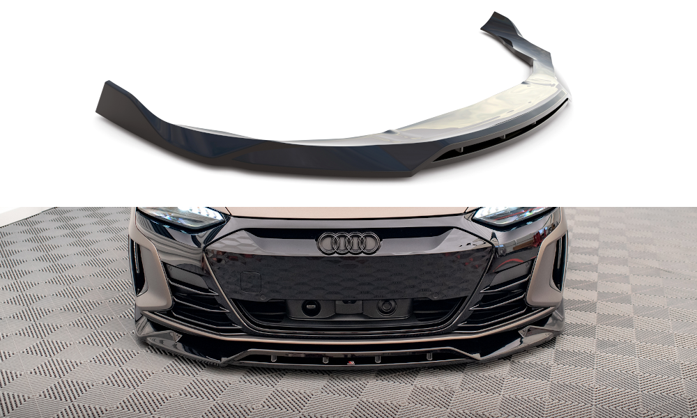 Street+ Spoilerlippe Front Ansatz V.2 passend für Audi e-Tron GT / RS GT Mk1 schwarz Hochglanz
