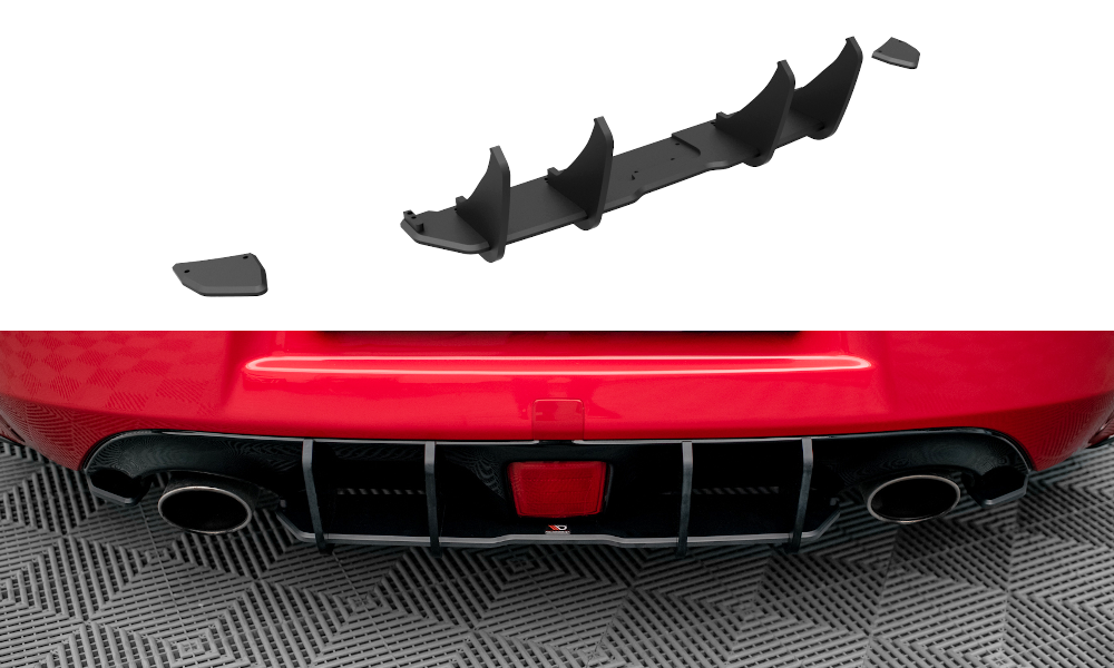 Street Pro Heckschürze Heck Ansatz Diffusor passend für Nissan 370Z FL rot