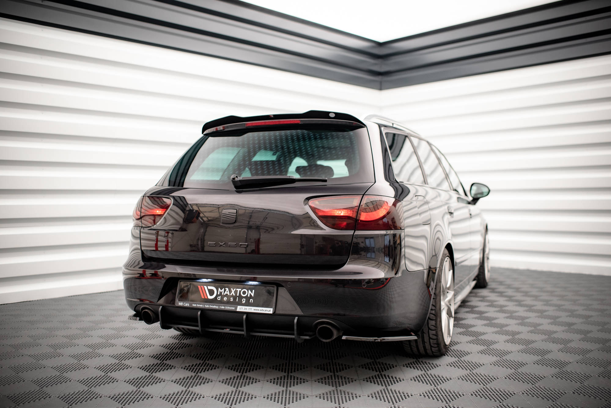 Street Pro Heckschürze Heck Ansatz Diffusor passend für Seat Exeo rot