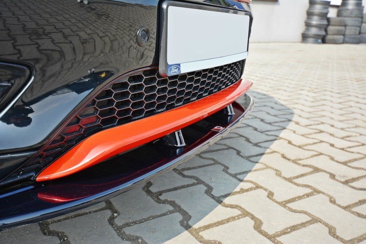 Street+ Spoilerlippe Front Ansatz V.1 passend für Ford Focus ST-Line Mk3 FL schwarz Hochglanz