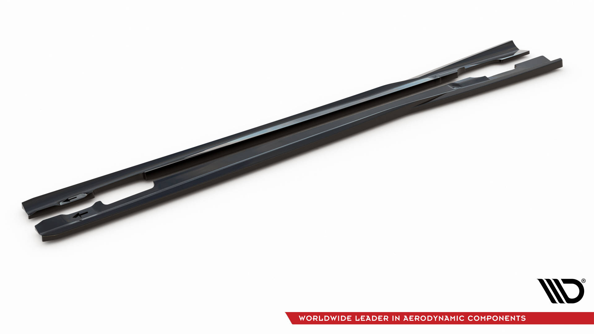 Street+ Seitenschweller Leisten passend für Mercedes C Coupe / Limousine / Kombi AMG-Line C204 / W204 FL / S204 FL schwarz Hochglanz