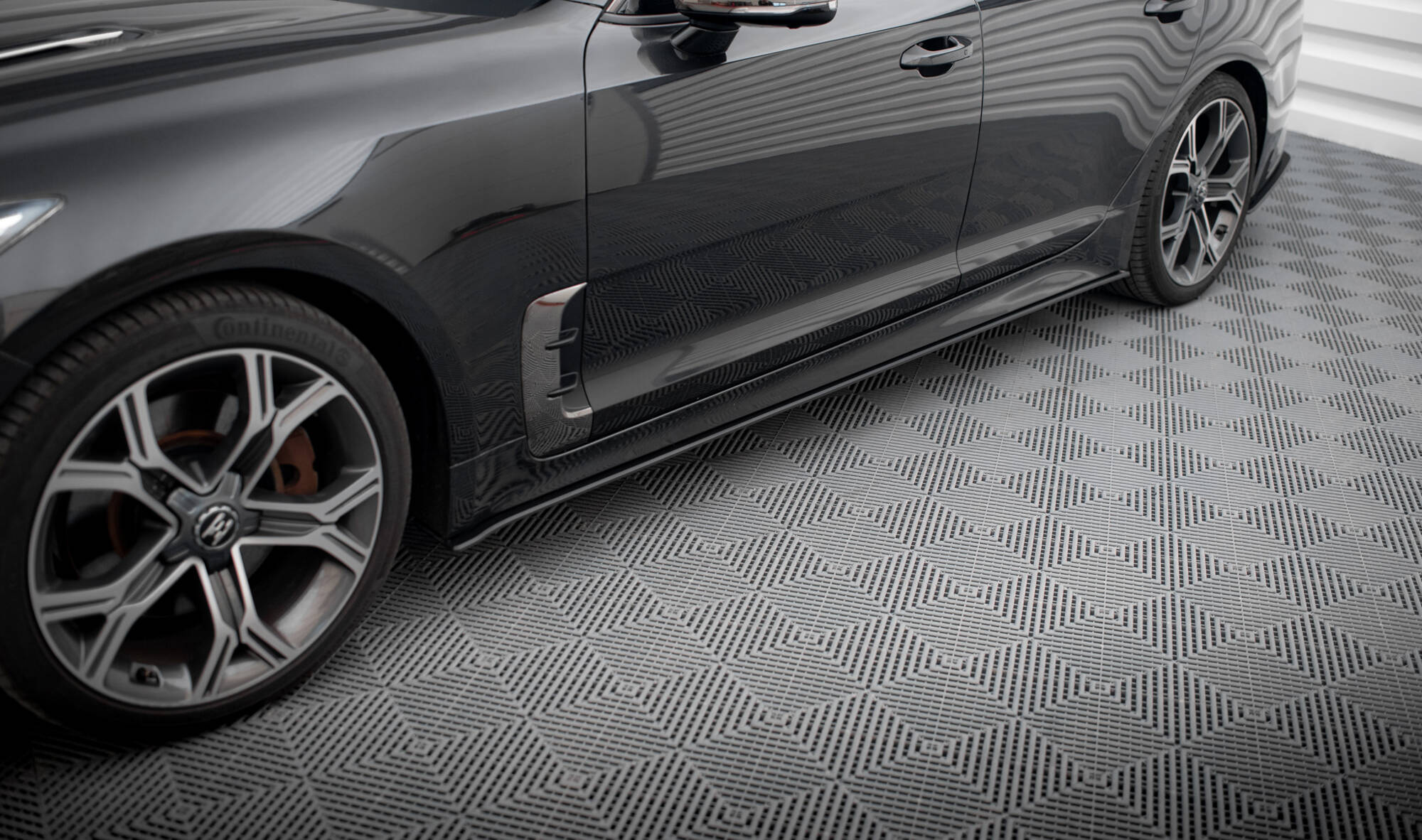 Street Pro Seitenschweller Leisten passend für Kia Stinger GT-Line Mk1 rot