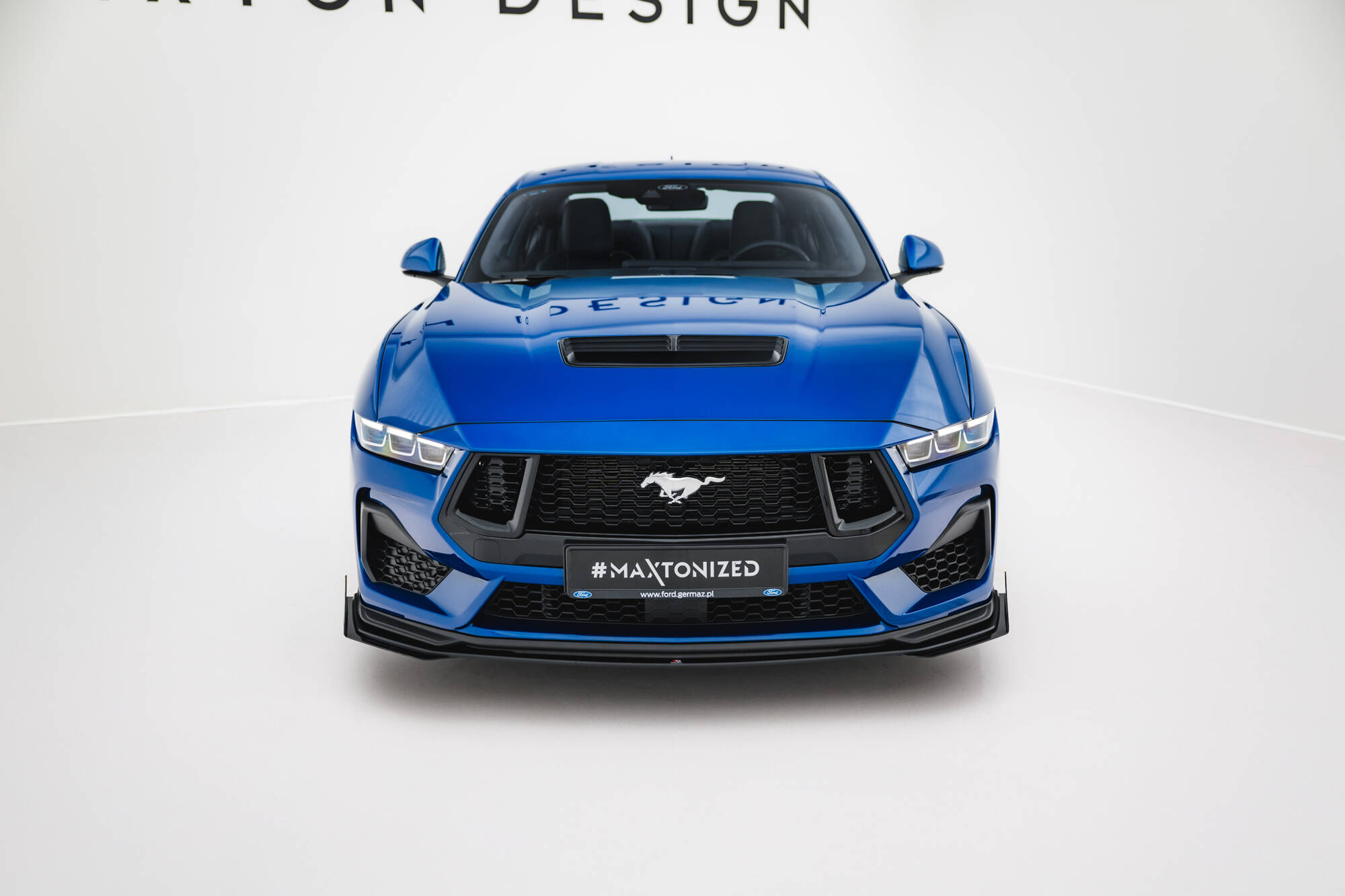 Street Pro Spoilerlippe Front Ansatz + Flaps passend für Ford Mustang GT Mk7 schwarz Hochglanz