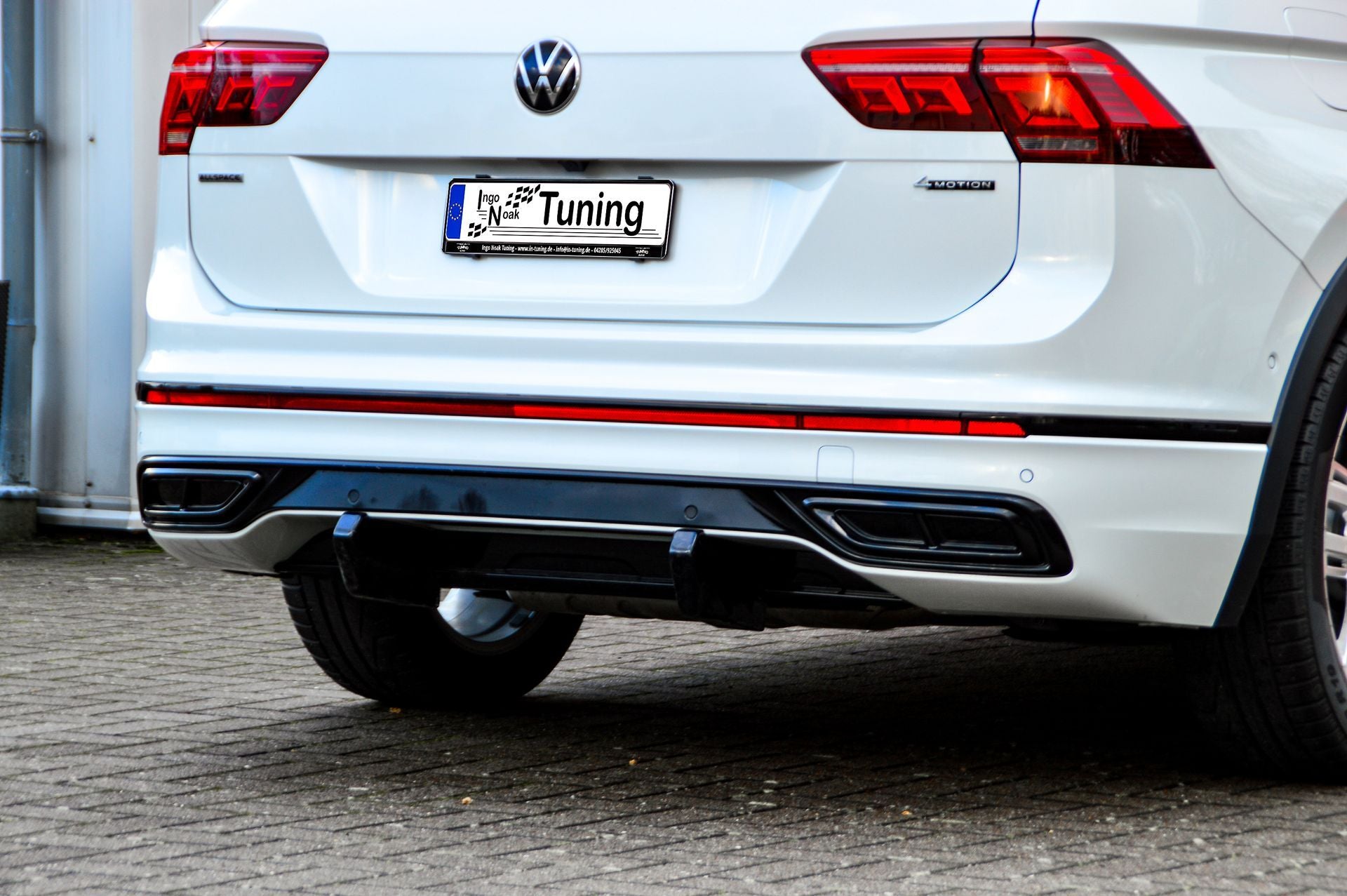 Heckansatz Aufsätze 2.tlg für VW Tiguan 2 AD1 Facelift R-Line (Schwarz Matt)