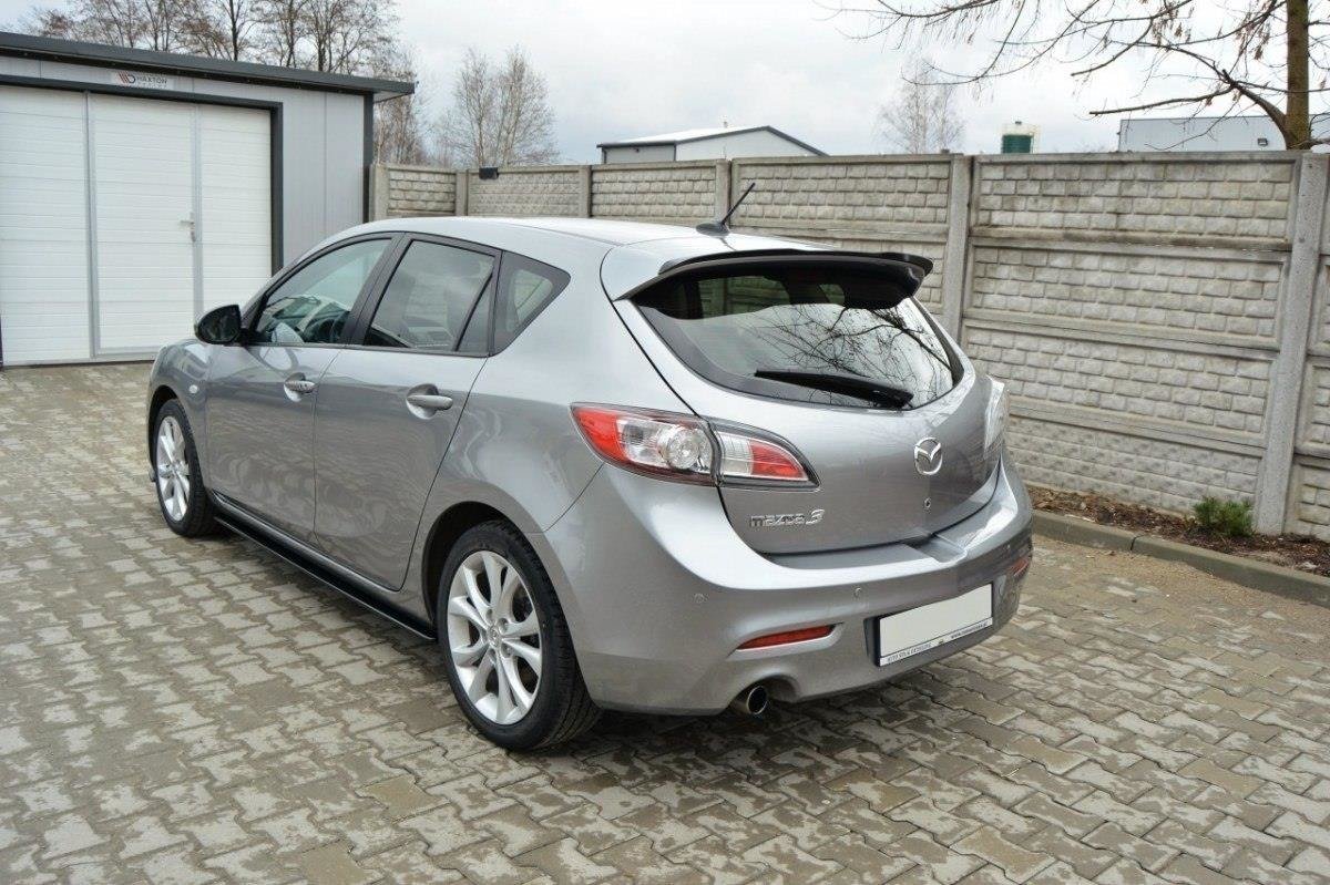 Spoiler CAP für MAZDA 3 MK2 SPORT vor Facelift schwarz Hochglanz