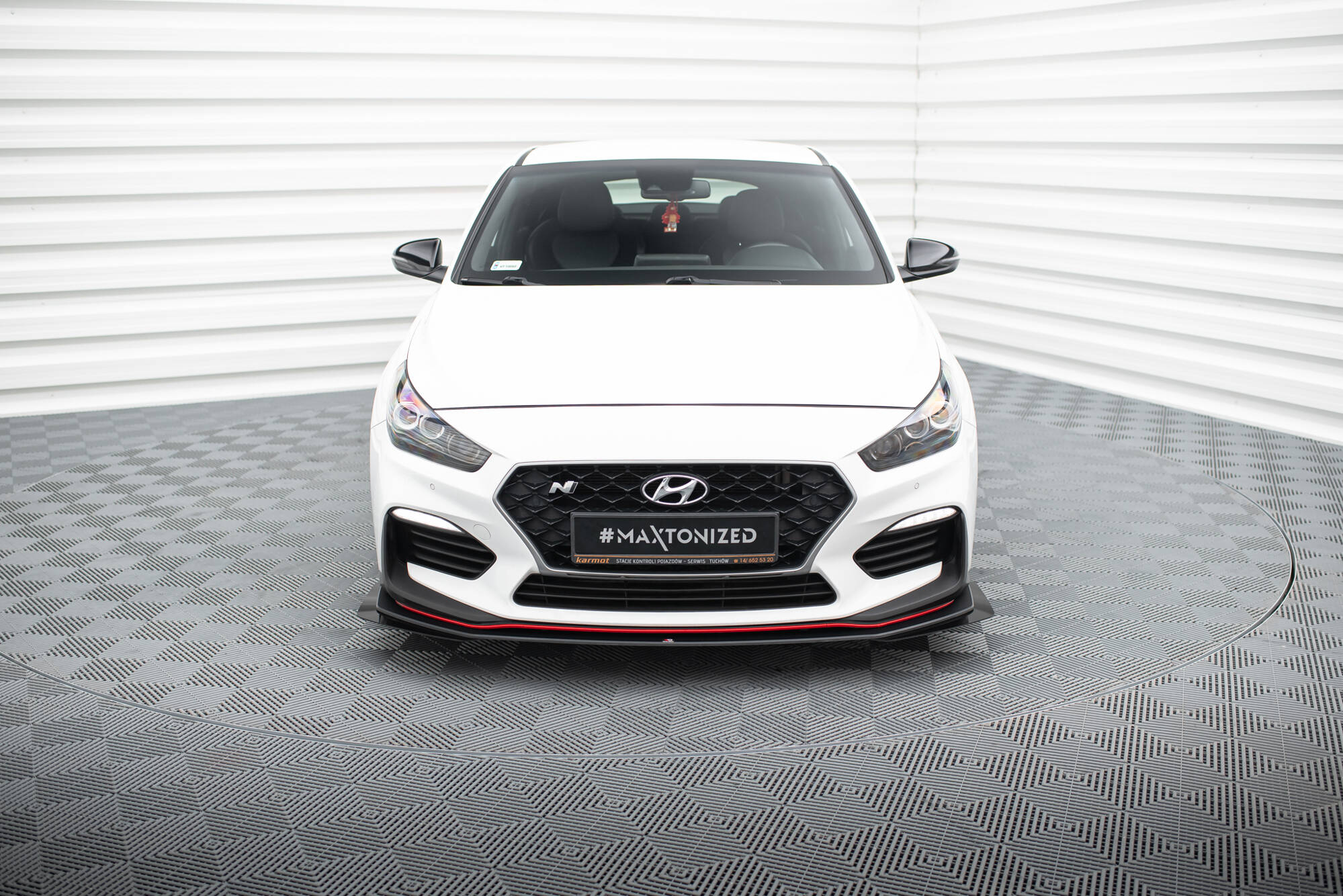 Street Pro Front Ansatz für + Flaps für Hyundai I30 N Mk3 Hatchback / Fastback schwarz Hochglanz