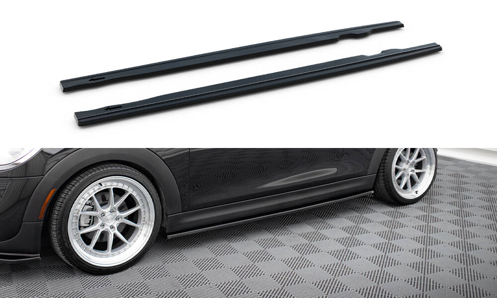 Seitenschweller Ansatz für Mini Cooper S F56 / F56 Facelift schwarz Hochglanz