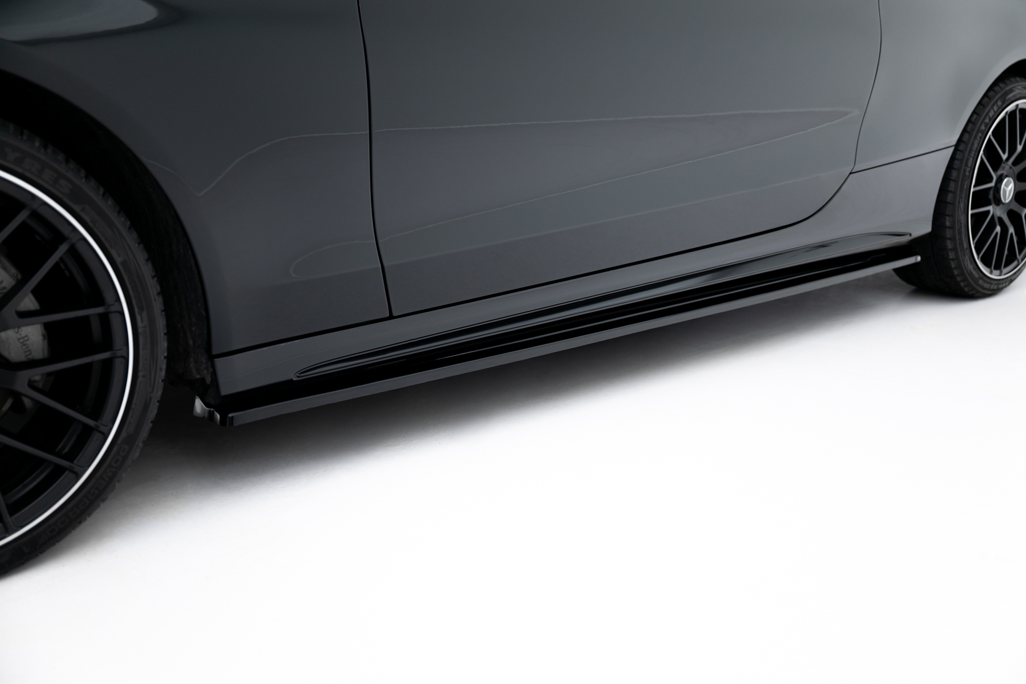 Seitenschweller Ansatz für Mercedes-Benz C Coupe AMG-Line C205 schwarz Hochglanz