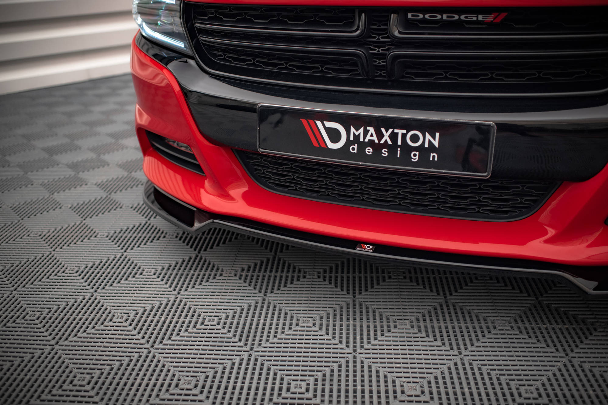 Street+ Spoilerlippe Front Ansatz V.2 passend für Dodge Charger RT Mk7 FL schwarz Hochglanz