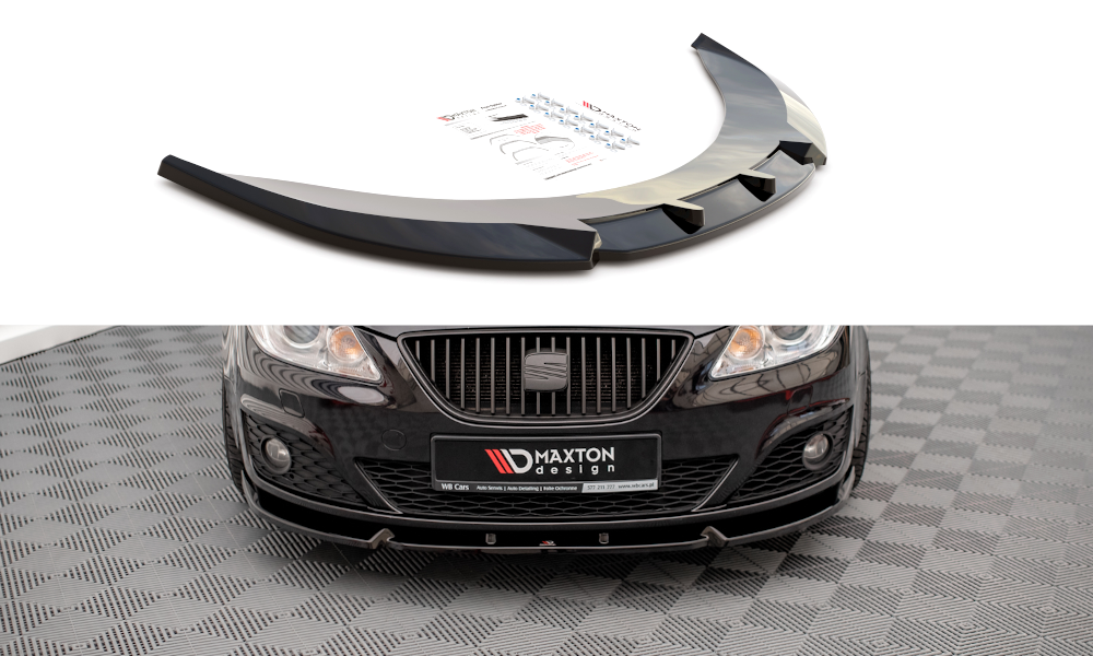 Street+ Spoilerlippe Front Ansatz V.1 passend für Seat Exeo schwarz Hochglanz