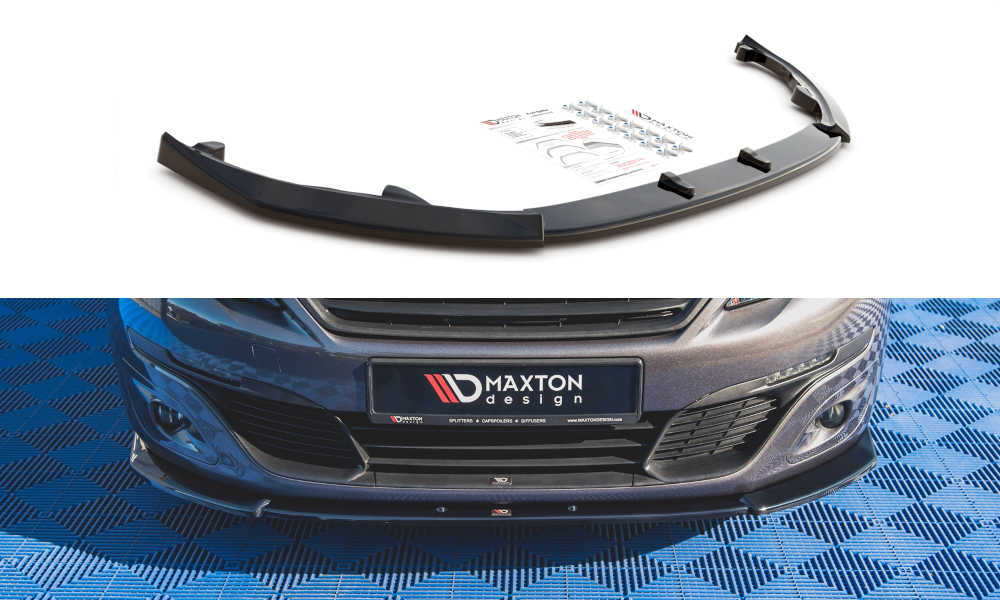 Street+ Spoilerlippe Front Ansatz V.2 passend für Peugeot 308 Mk2 schwarz Hochglanz