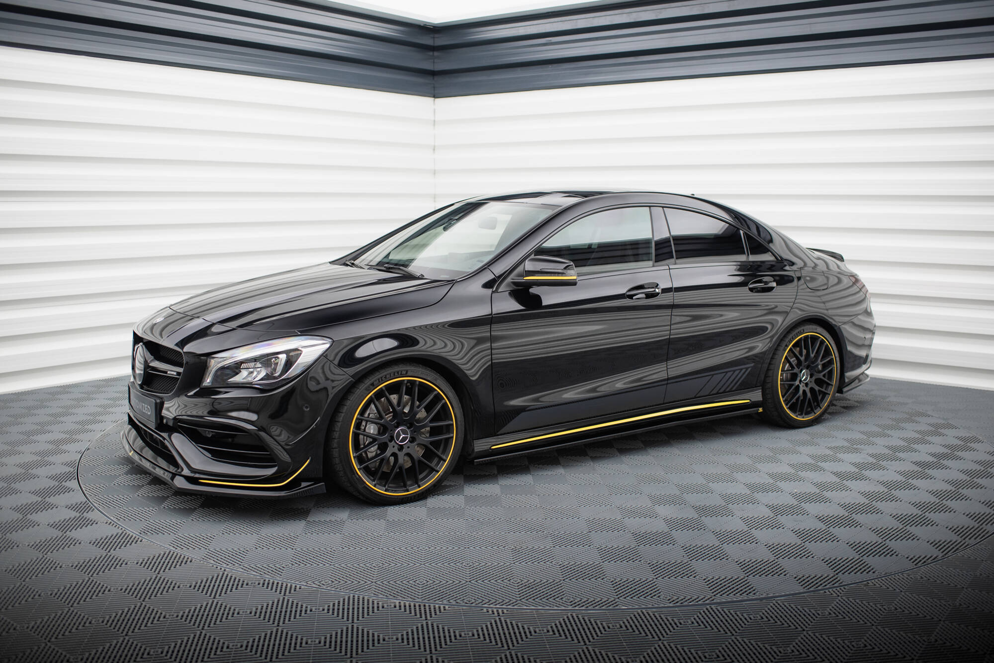 Street+ Seitenschweller Leisten passend für Mercedes-AMG CLA 45 C117 FL schwarz Hochglanz
