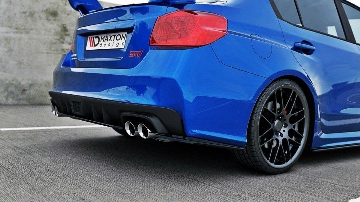 Heck Ansatz Flaps Diffusor V.1 für Subaru Impreza WRX STI Mk4 / Mk4 Facelift schwarz Hochglanz