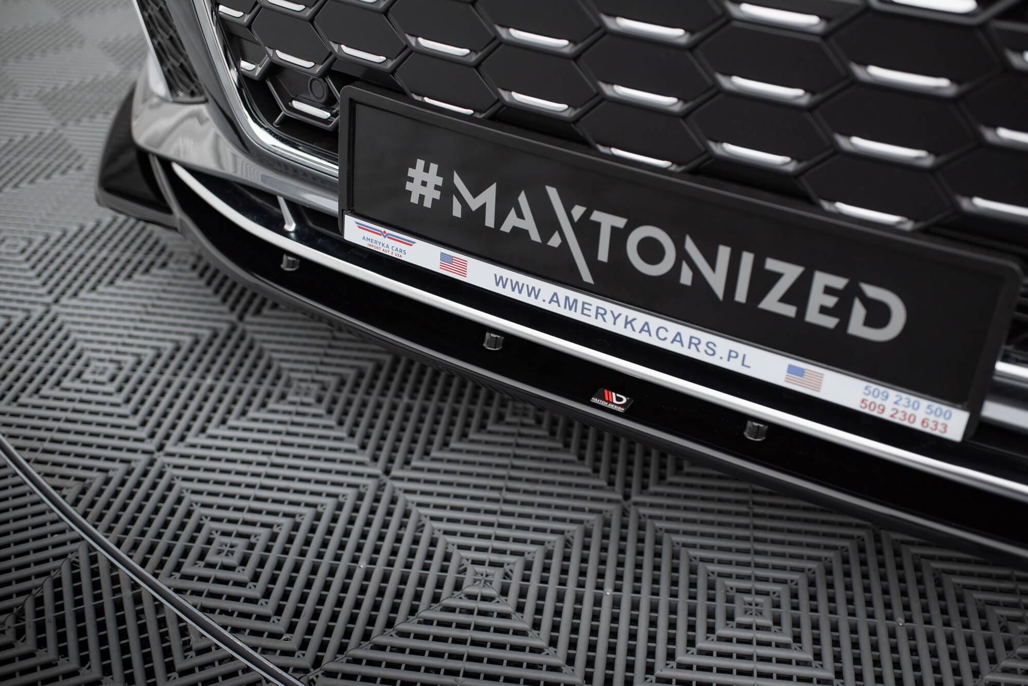 Street+ Spoilerlippe Front Ansatz V.1 passend für Audi S5 / A5 S-Line F5 FL schwarz Hochglanz