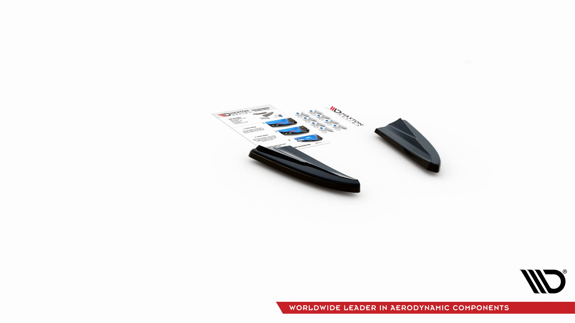Heck Ansatz Flaps Diffusor für Volvo V40 schwarz Hochglanz