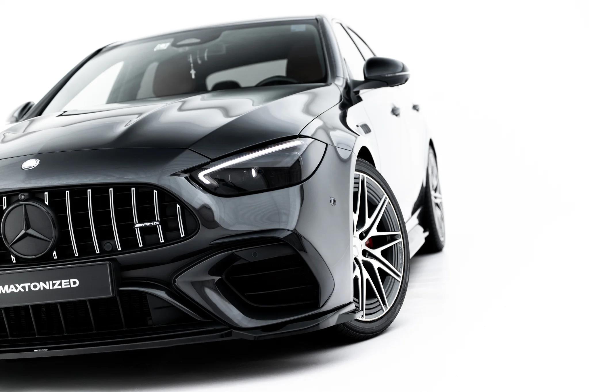 Frontlippe V.2 passend für Mercedes-AMG C63 Limousine / Kombi W206 / S206 schwarz Hochglanz