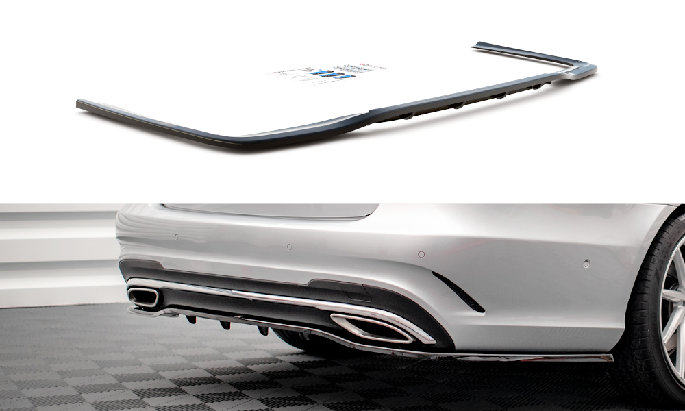 Street+ Mittlerer Diffusor RACE Heck Ansatz passend für Mercedes E AMG-Line Limousine W212 FL schwarz Hochglanz