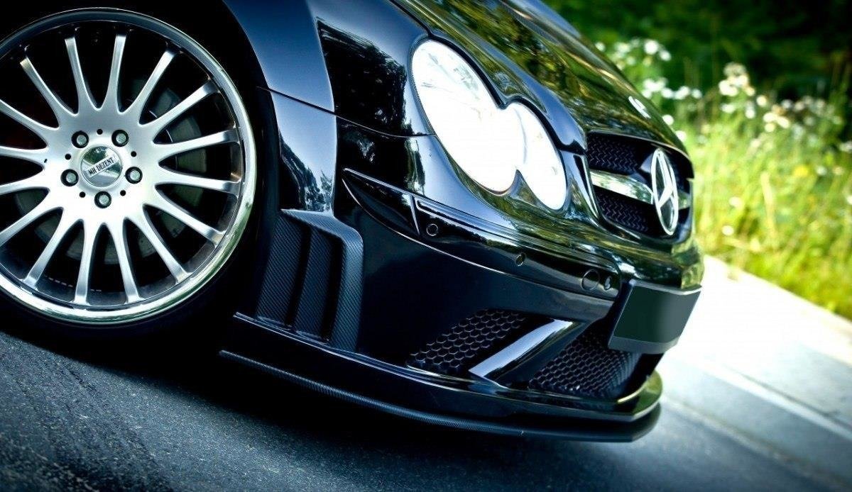 Street+ Spoilerlippe Front Ansatz passend für Mercedes CLK W209 BLACK SL BLACK SERIES LOOK schwarz Hochglanz
